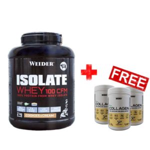 WEIDER Isolate Whey Protein 100 CFM - 2000 gr + 3бр Collagen Vanilla – 70 gr