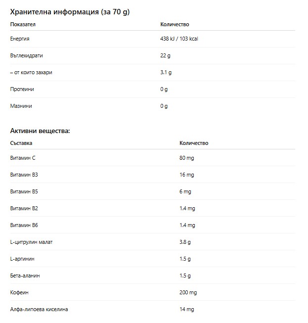 WEIDER Premium Pre-Workout Gel - 70gr - Image 2